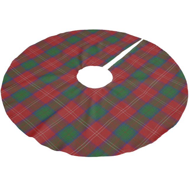 Schottischer Clan Chisholm Tartan Polyester Weihnachtsbaumdecke (Schrägansicht)