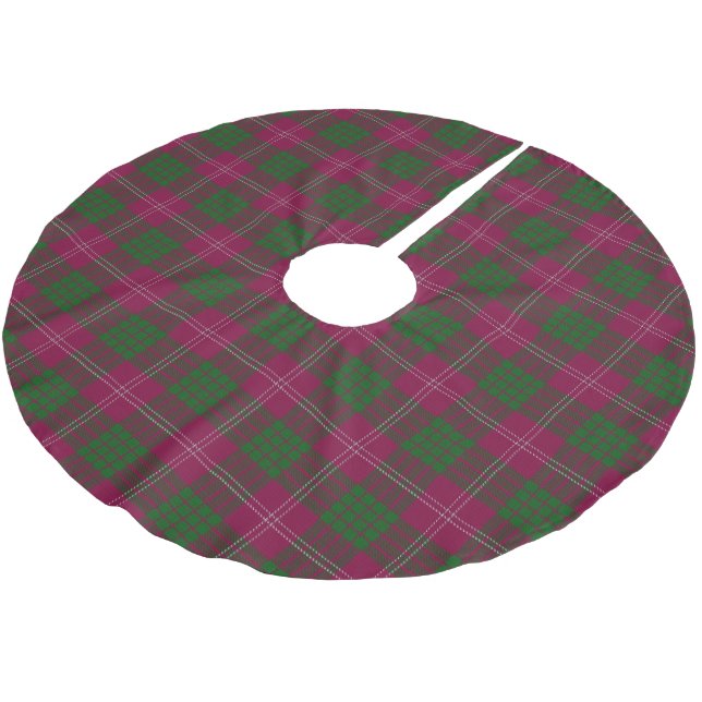 Schottischer Clan-CrawfordTartan Polyester Weihnachtsbaumdecke (Schrägansicht)