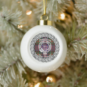 Schottischer Clan Donaldson Donald Tartan und Wapp Keramik Kugel-Ornament