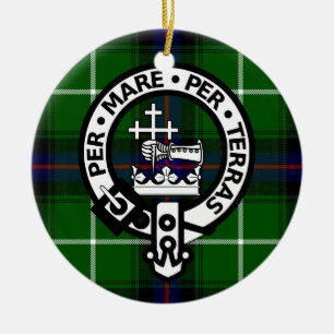Schottischer Clan-DonaldTartan und -Wappen Keramikornament