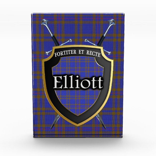 Schottischer Clan-Elliott Eliot Tartan Fotoblock (Vorderseite)