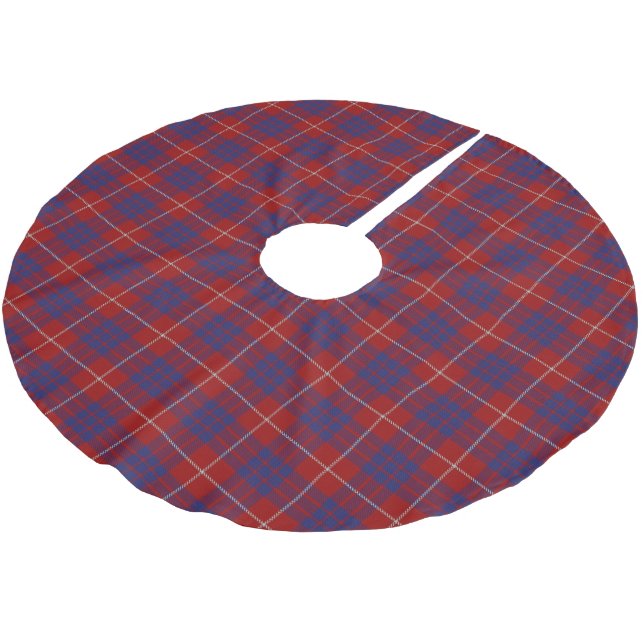 Schottischer Clan-HamiltonTartan Polyester Weihnachtsbaumdecke (Schrägansicht)