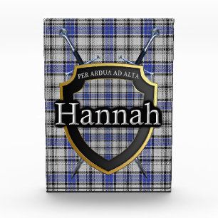 Schottischer Clan-Hannah Hannay Tartan Fotoblock