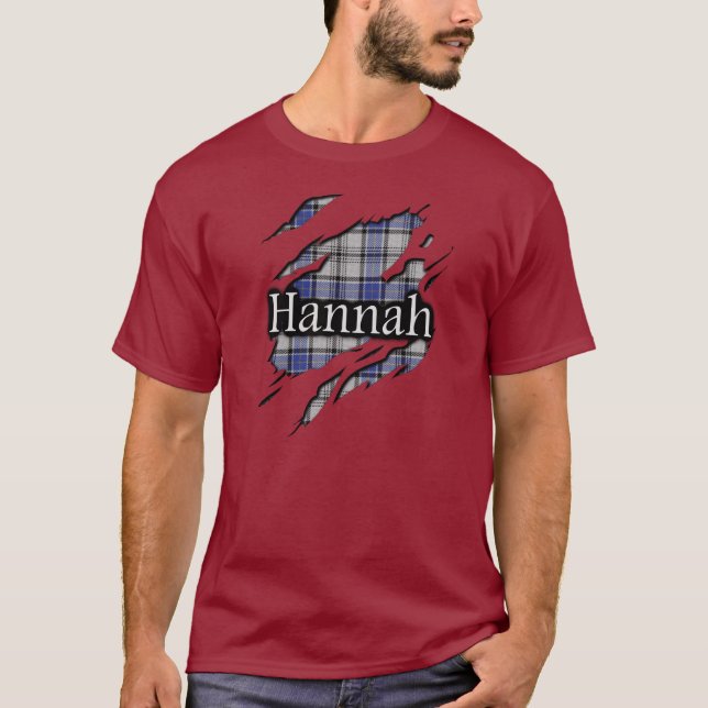 Schottischer Clan Hannay Hannah Tartan-Geist T-Shirt (Vorderseite)