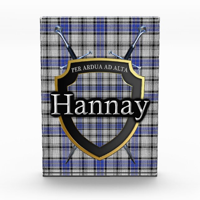Schottischer Clan Hannay Tartan Fotoblock (Vorderseite)