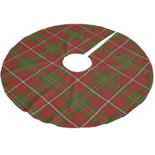 Schottischer Clan heuen roten grünen Tartan Polyester Weihnachtsbaumdecke