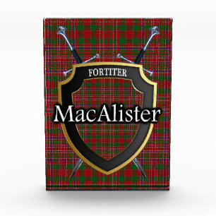 Schottischer Clan MacAlister Tartan Fotoblock