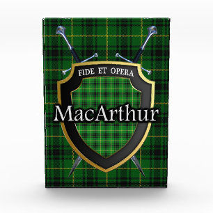 Schottischer Clan MacArthur Tartan Fotoblock