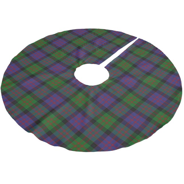 Schottischer Clan MacDonald Donald Tartan Polyester Weihnachtsbaumdecke (Schrägansicht)