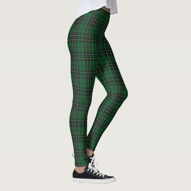 Schottischer Clan MacLean grüner schwarzer Leggings (Rechts)