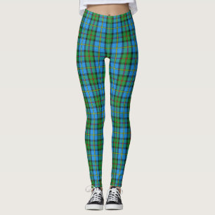 Schottischer Clan MacLeod blauer und grüner Tartan Leggings