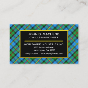 Schottischer Clan MacLeod JagdTartan kariert Visitenkarte