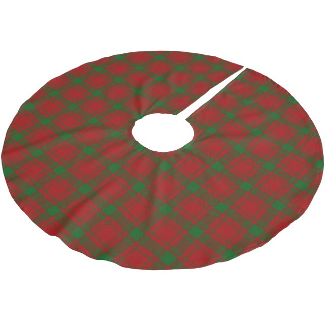 Schottischer Clan MacQuarrie Tartan Polyester Weihnachtsbaumdecke (Schrägansicht)