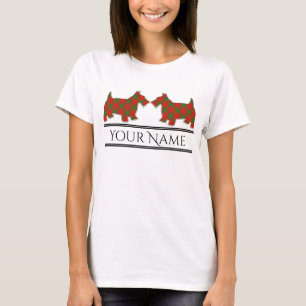 Schottischer Clan MacQuarrie Tartan Scottie Hunde T-Shirt