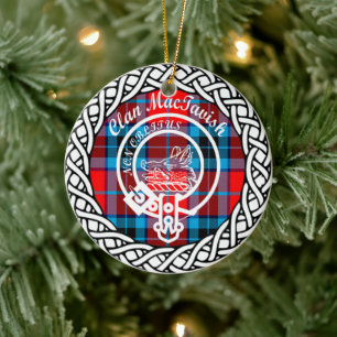 Schottischer Clan MacTavish Tartan und Wappen Keramik Ornament