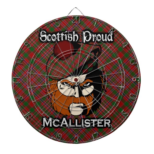 Schottischer Clan McAllister TartanDartboard Dartscheibe (vorne)