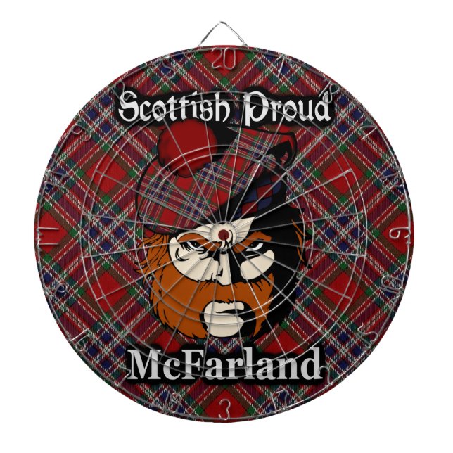 Schottischer Clan McFarland TartanDartboard Dartscheibe (vorne)