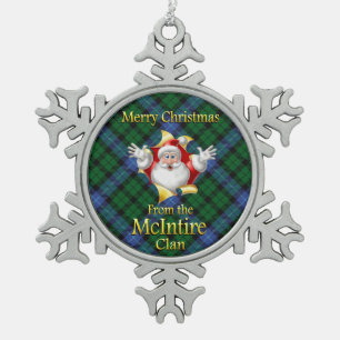 Schottischer Clan McIntire Weihnachtsschmuck Schneeflocken Zinn-Ornament