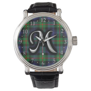 Schottischer Clan-Murray-MonogrammTartan Armbanduhr