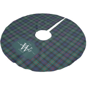 Schottischer Clan Murray von Atholl-Tartan-Monogra Polyester Weihnachtsbaumdecke