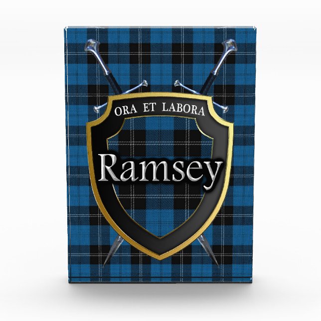 Schottischer Clan Ramsey Ramsay Tartan Fotoblock (Vorderseite)
