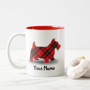 Schottischer Clan-WallaceTartanScottish Terrier Zweifarbige Tasse