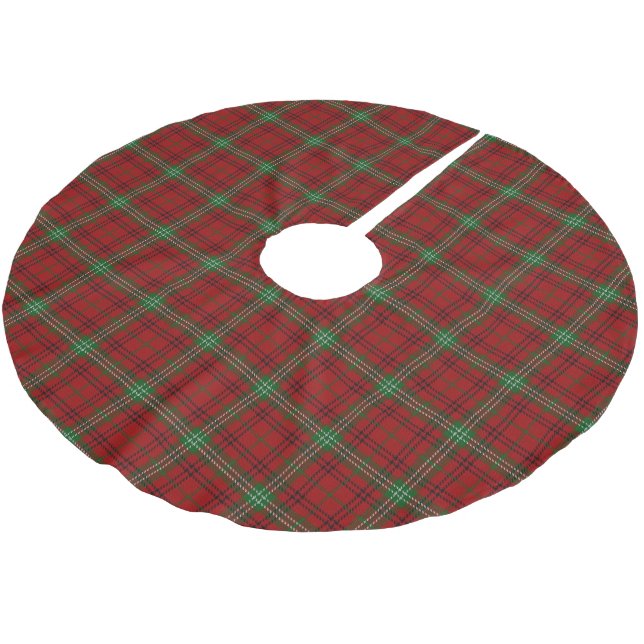 Schottischer ClanMorrisonTartan Polyester Weihnachtsbaumdecke (Schrägansicht)