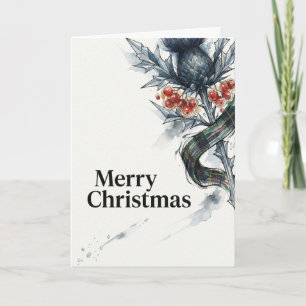 Schottischer Distel & Ebereschen-Luxus-Weihnachten Karte