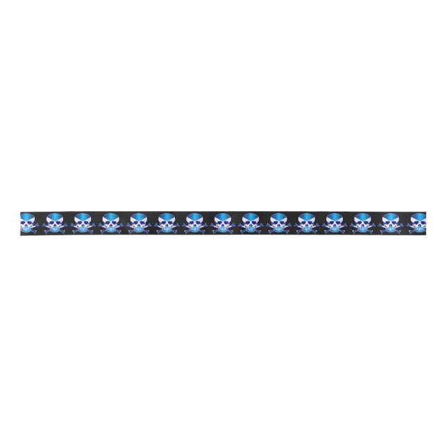 Schottischer Flaggenschädel Satinband (Vorderseite)