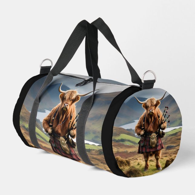 Schottischer Highland-Cow-Bagpiper,  Duffle Bag (Linke Seite)