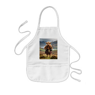 Schottischer Highland-Cow-Bagpiper, Kinderschürze