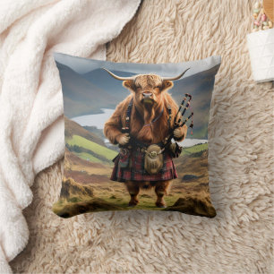 Schottischer Highland-Cow-Bagpiper, Kissen