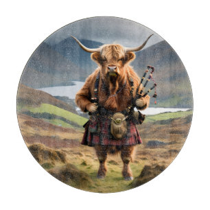 Schottischer Highland-Cow-Bagpiper, Schneidebrett