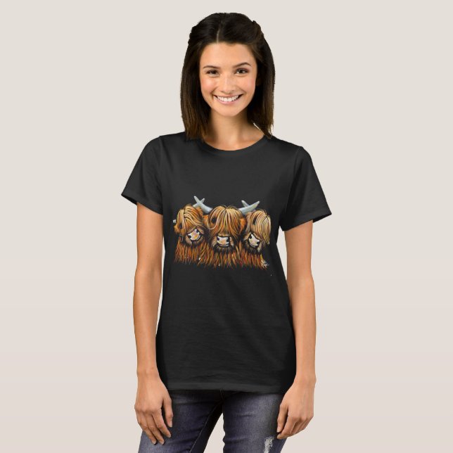 schottischer Highland Cows 'THE YOUNG ONES' T - Sh T-Shirt (Vorne ganz)