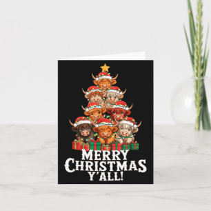 Schottischer Highland-Kuh-Weihnachtsbaum Lustiger Karte