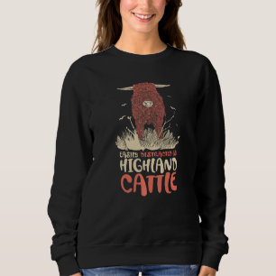 Schottischer Highland-Kuhbauer Gras Welpe Kuh Flüs Sweatshirt