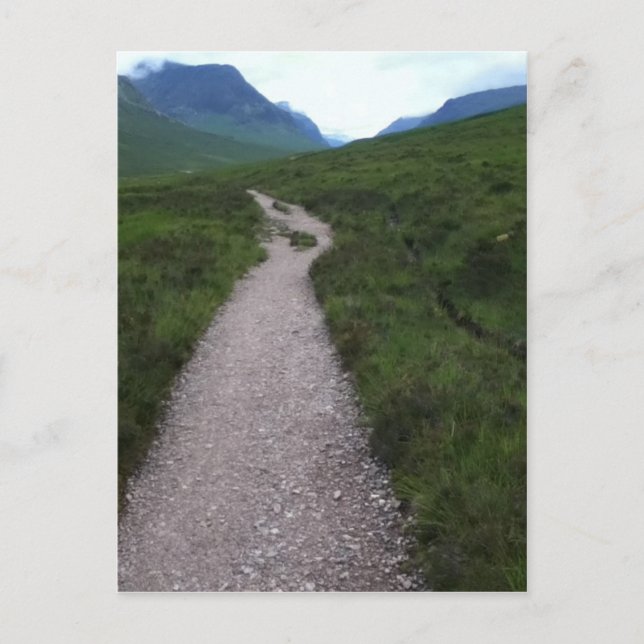 Schottischer Highland Path zu Blue Yonder Postkarte (Vorderseite)