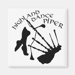 Schottischer Highland-Tanz Pfeifer Magnet
