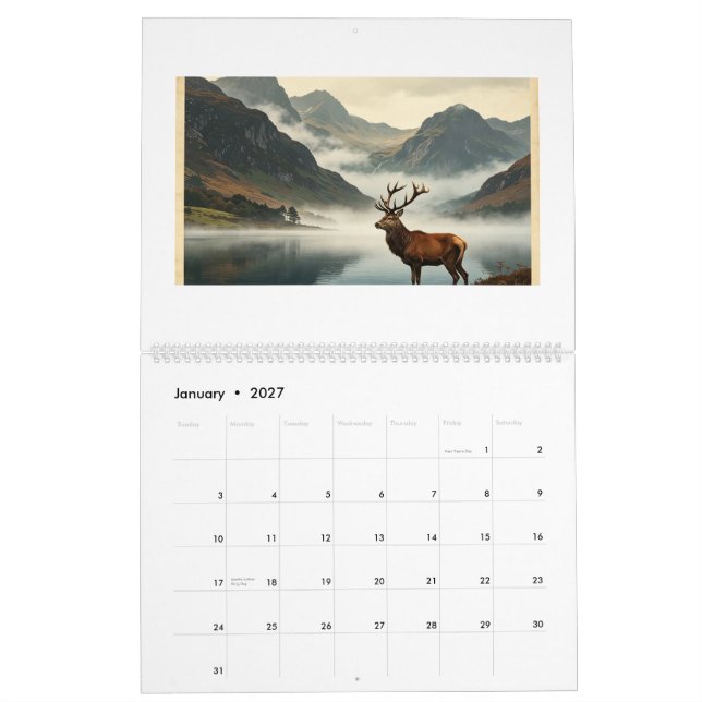 Schottischer Highlands-Kalender 2027 Kalender (Jan 2027)