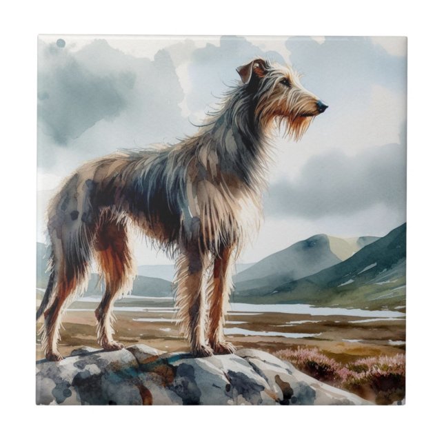 Schottischer Hirschhund Fliese (Vorderseite)