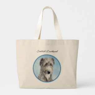 Schottischer Hirschhund-Malerei Grau Originale Hun Jumbo Stoffbeutel