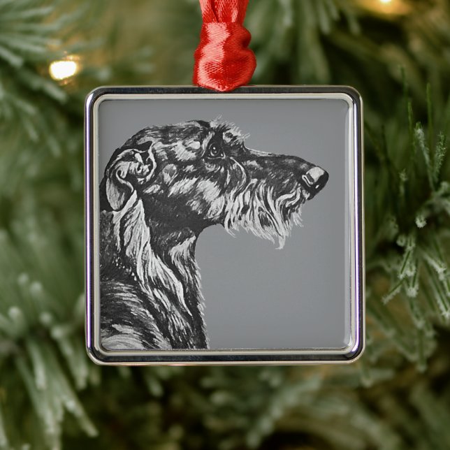 Schottischer Hirschhund Ornament Aus Metall (Baum)