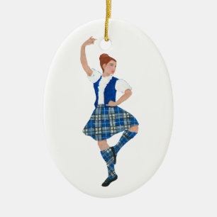 Schottischer Hochlandtänzer - Nevil Plaid Keramik Ornament