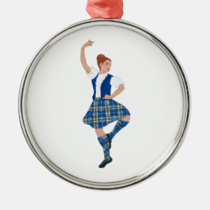 Schottischer Hochlandtänzer - Nevil Plaid Ornament Aus Metall