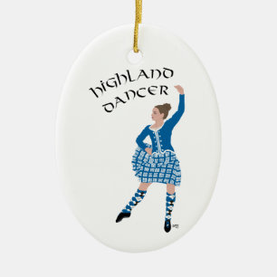 Schottischer Hochlandtänzer - Teal Keramikornament