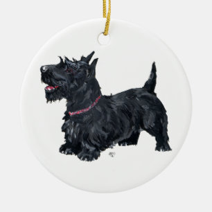Schottischer Hund Weihnachtsbaumschmuck Keramik Ornament