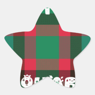 Schottischer königlicher karierter Tartan Plaid mi Stern-Aufkleber