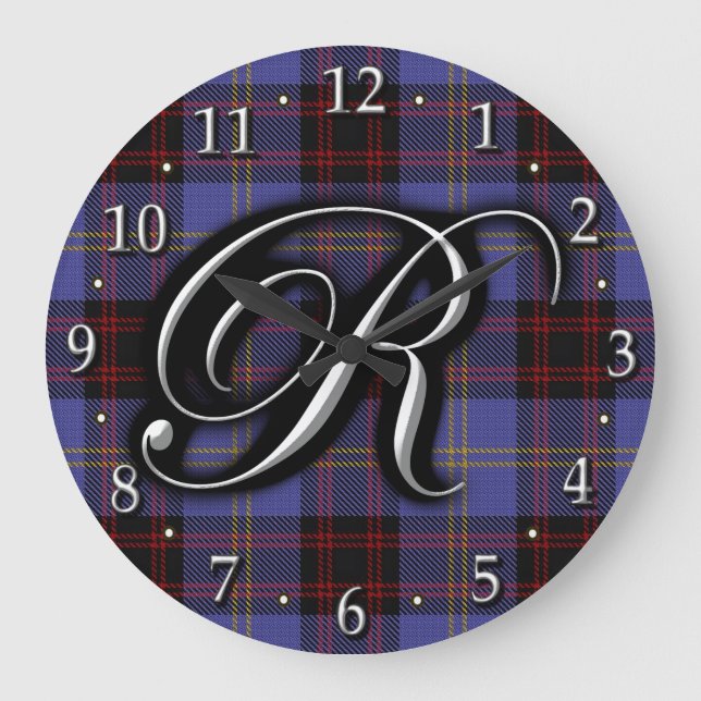 Schottischer MonogrammTartan des Große Wanduhr (Vorderseite)