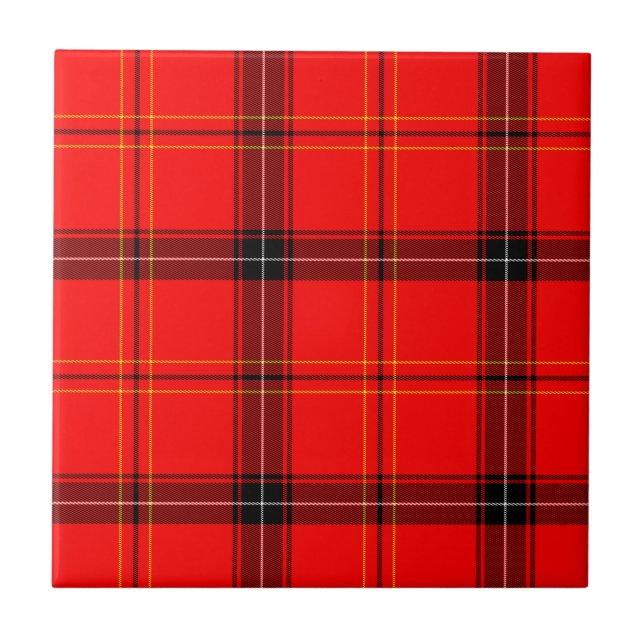 Schottischer Roter Tartan Fliese (Vorderseite)