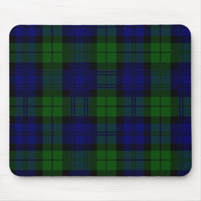 Schottischer schwarzer UhrTartan Mousepad (Vorne)